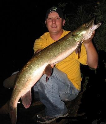 Brad Conklin caught this musky a bit before midnight on a Topraider