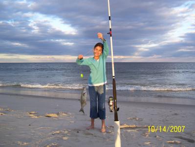 Kaitlin's 1st Blue from the surf