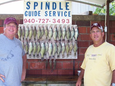 Ron and Richard with a nice mess of crappie on a half day morning trip.