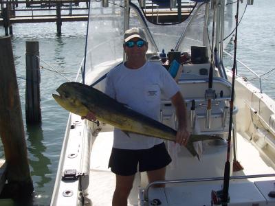 Alan Wilcox with a nice dolphin he caught out of the Ft. Pierce Inlet.