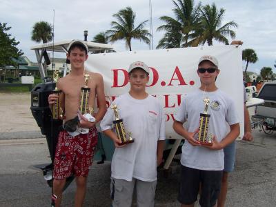Trophy winners from the Teen Angler tournament.