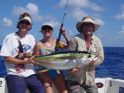 Jay, Patricia and Chris all caught yellowfin tuna