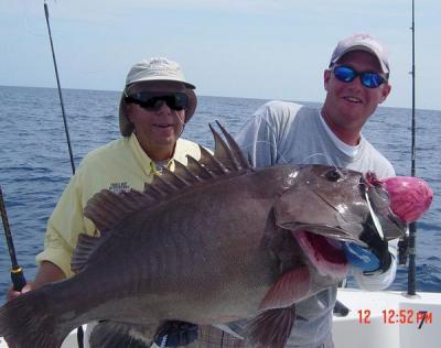 Tom caught this 57 lb. warsaw grouper on a verticle jig