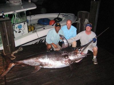 Buster, King and Steve with our 545.8 swordfish