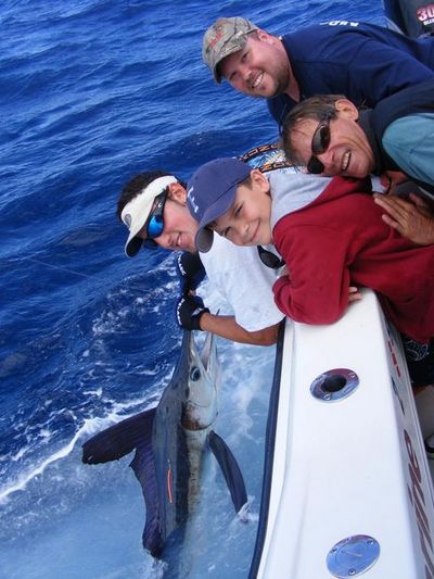 J W caught and released his first white marlin