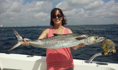 Nice kingfish caught by this lady angler on our sportfishing trip
