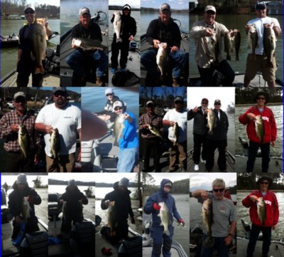 Pictures from the past few weeks guide trips of clients and myself on Lake Guntersville, Al