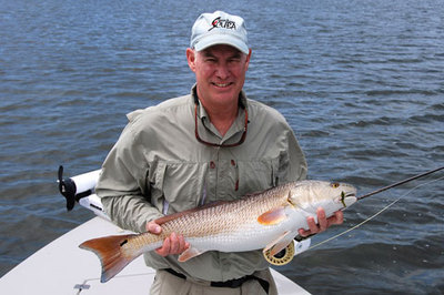 Monte with his first redfish on fly