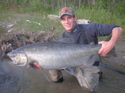 Ariel Kuppers with a Kitimat River Chinook (King) Salmon