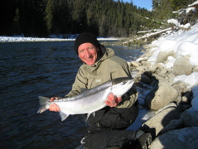 Current winter Steelhead: Andrew Rushton of Kalum River Lodge with a bright