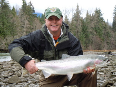 Beautiful wild Steelhead landed by Willie McCleary.  He was fishing with an 8 weight