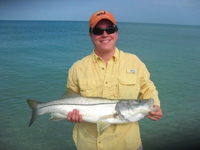 Anthony from Houston, TX with his FIRST Snook on fly