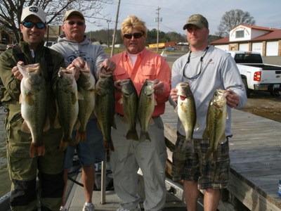 Four anglers with a nice days catch on Guntersville lake!