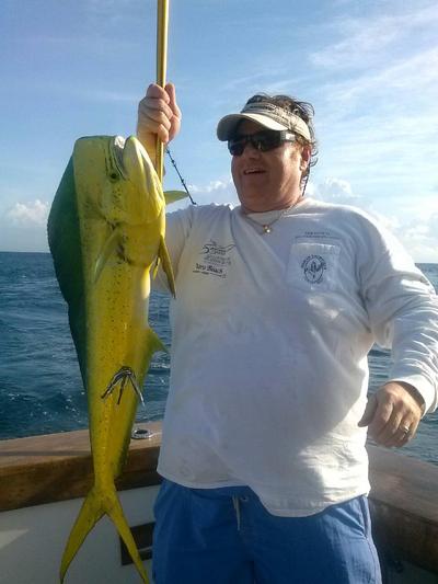 Big mahi-mahi caught deep sea fishing in Ft Lauderdale
