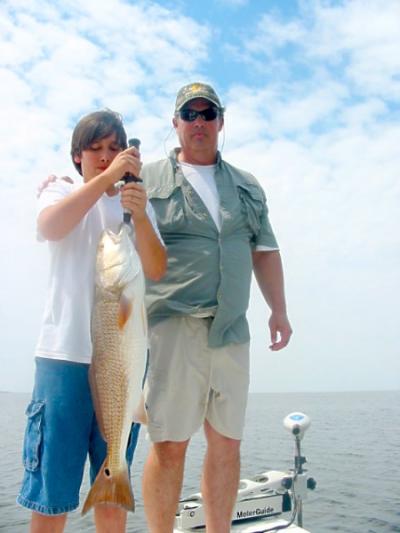 Son John Taylor with a nice 32 in. Redfish