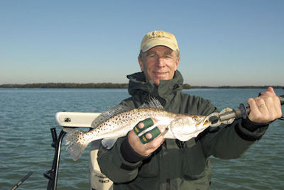 Carl Bettinger's Gasparilla Sound fly trout caught with Capt. Rick Grassett.
