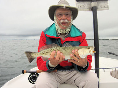 Chub Bortz Sarasota Bay Clouser fly trout caught with Capt. Rick Grassett