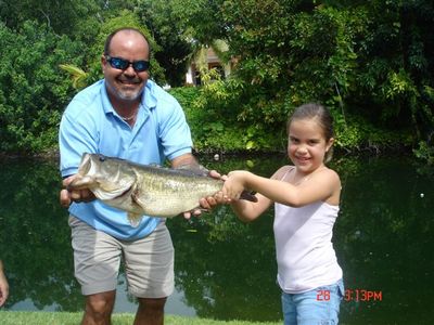 Cristina Tubella and Dad Al with her first Bass October 08