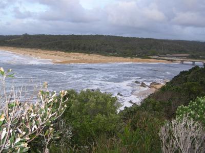 Cuttagee Lake now finally open to the ocean after some heavy rainfalls and big seas.