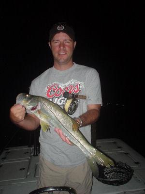 Dave Sprouse, from Knoxville, TN, aught and released this nice snook with a Grassett's Grass Minnow fly while fishing with Capt. Rick Grassett.