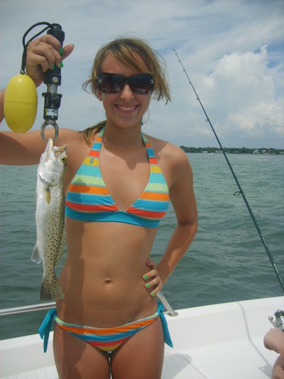 Danielle with a spotted sea trout