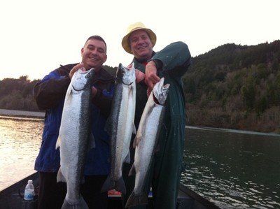 Steelhead fishing on the Chetco River near Brookings, Oregon with guide Andy Martin of Wild RIvers Fishing.