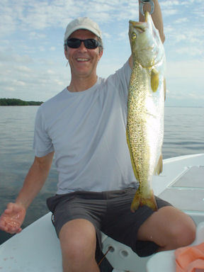 George Alberici's Sarasota Bay 4 1/2-lb CAL jig trout caught while fishing with Capt. Rick Grassett.