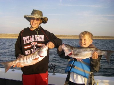 These kids had a blast catching these stripers on Lake Texoma with guide Brian Prichard