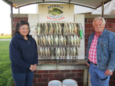 Robert & Sylvia with a limit of whites.  They caught over 100 on their evening trip.