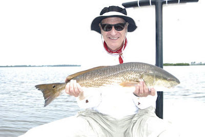Jerry Roth's Sarasota Bay CAL shad tail red caught with Capt. Rick Grassett