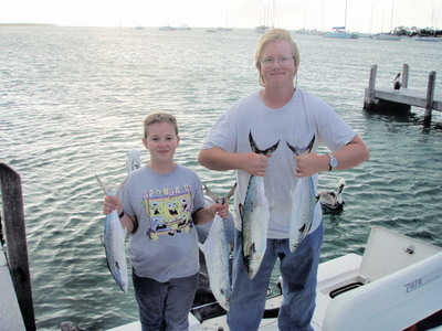 Katherine and Alexander with a few mackerel
