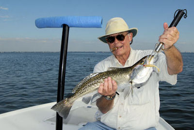 Keith McClintock's 5-lb Sarasota Bay CAL jig trout caught with Capt. Rick Grassett.