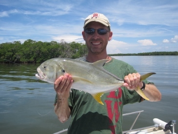 10-pound jack, bit  a shiner, battled and released in Estero Bay