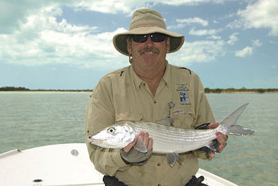 Les Fulcher's Andros South 7-lb bonefish caught and released with Capt. Rick Grassett's group