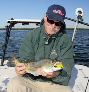 Mark Nichols' Sarasota Bay CAL jig trout caught with Capt. Rick Grassett.