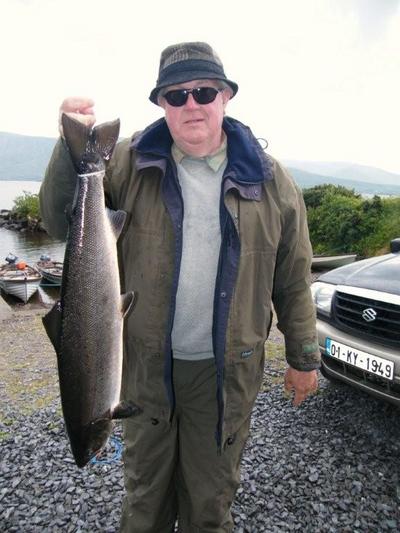 Mr Rob Wasmuth of the UK with his Wild Atlantic Salmon