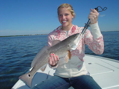Noelle Beauchamp, from Bradenton, FL, caught and released this nice red on a CAL jig with a shad tail while fishing Sarasota Bay with Capt. Rick Grassett.