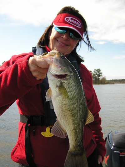 this lady angler had a blast catching bass on TX and Carolina Rigs