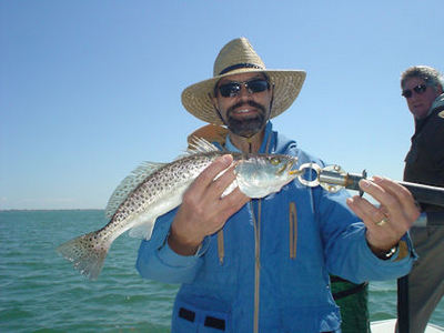 Steve Koerner's Sarasota Bay CAL jig trout caught with Capt. Rick Grassett.
