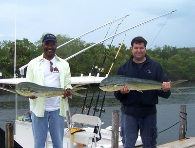 Thor and Vincent with a couple of Mahi.