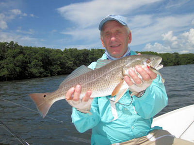 Wes Demmon's Sarasota Bay CAL jig red caught and released with Capt. Rick Grassett.