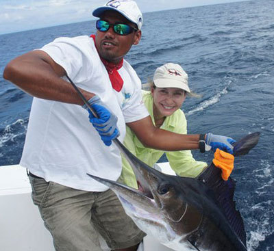 Rachel Cembalest with a nice Striped Marlin