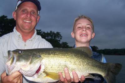 Mark Chalk and son landed this Lunker fishing with David Vance.