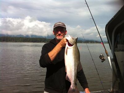 chrome pink salmon are common here