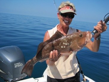 24-inch red grouper, one of five keeper reds caught that morning