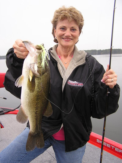 Wife Sherry can fish too....This Toledo lunker hit a new Stanley Compact spinnerbait