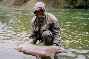 Troy Adams with a spring Steelhead caught on the Kalum River