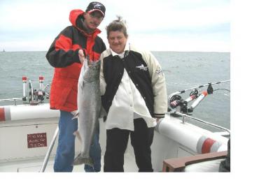 Quality King Salmon During The Early Spring Season Off Sheboygan!