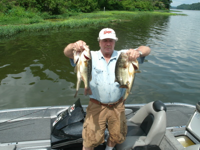 Big frog-caught bass on Guntersville Lake!