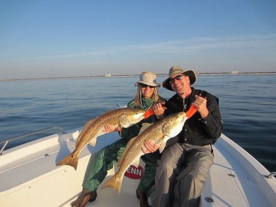 Dan and Stephany had fun landing these two big reds